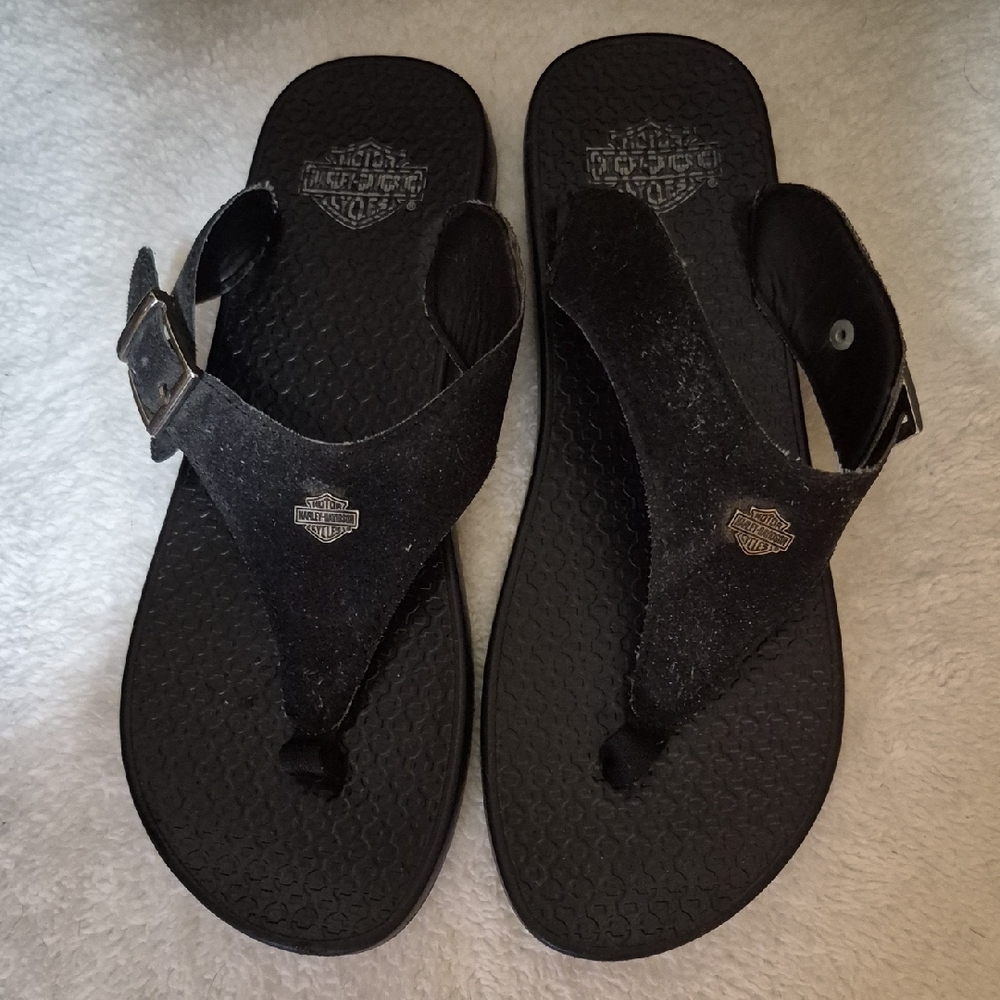 Harley-Davidson Black Thong Sandals